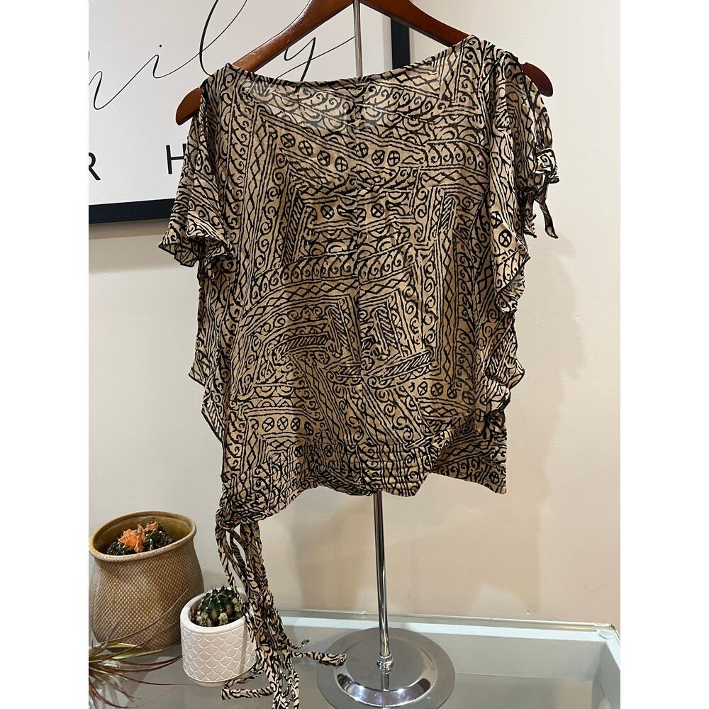 H&M Women’s Printed Side Tie Blouse – Size 6 - Picture 5 of 8